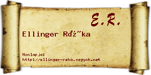 Ellinger Réka névjegykártya